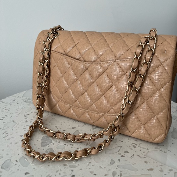 Chanel 19B dark beige caviar medium classic flap - Picture 10 of 15